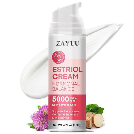 Estriol Face Cream for Women: Hydrating Moisturizer with Wild Yam, Red Clover & Soy Isoflavones – Botanical Skincare for Daily Comfort, Balance & Skin Wellness – 4.23 oz (3-Month Supply)