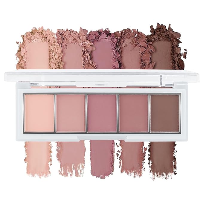 Mini Matte Rose Nude Eyeshadow Palette – Dusty Rose, Mauve Pink & Cocoa Brown Neutral Eye Shadow, High-Pigment Blendable Long-Lasting Soft Glam Pink Brown Makeup for Daily Natural Looks & Mature Eyes