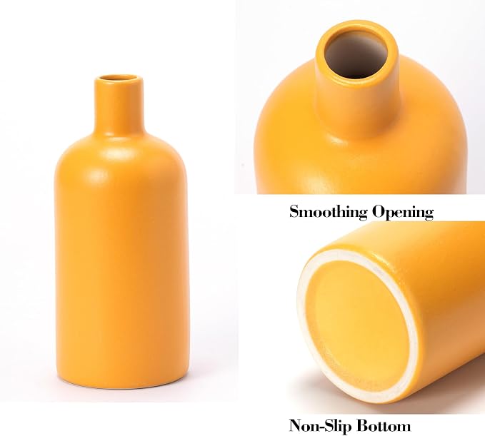 Ceramic Vase Home Decor Small Flowers Vase Set of 4 Living Room Center Decoration Bedroom Dining Table Modern