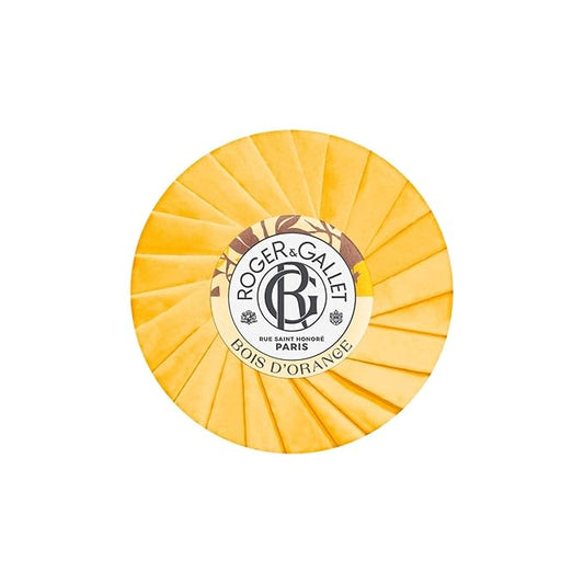 ROGER & GALLET Bois d'Orange Beneficial Soap Bar - All Natural Round Soap Bars for Men & Women - Enriched with Bitter Orange Essence - Luxurious Woody Patchouli Aroma - 100g