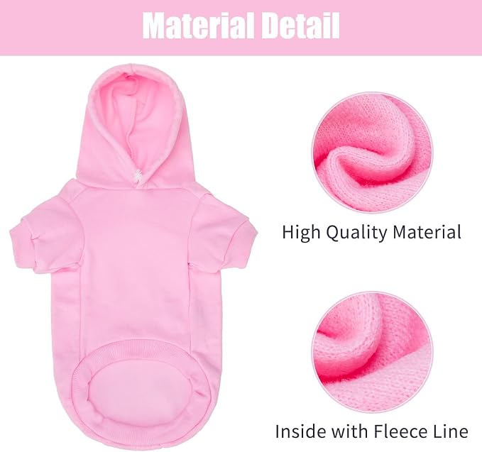 BINGPET Security Dog Hoodie, Pet Sweater Clothes with Leash Hole, Pink | Warm Dog Sweatshirt for Small Medium Large Dogs, All-Season Cold Weather Comfort & Fit, Soft Winter Hooded Pullover Outfit