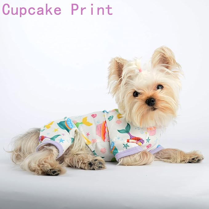Dog Pajamas for Small Dogs Boy Girl, Dog Clothes Tiny Chihuahua Yorkie Spring Summer Shirt, Cute Puppy Outfit Pjs Jumpsuit Cat Onesie Apparel Pet Clothes