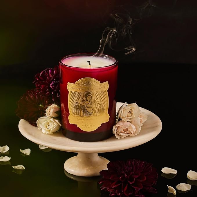 SAINT Raphael The Archangel Scented Candle with Prayer and Prayer Coin | Saint of Healing - Soy Coconut Aromatherapy Candle with 80 Hour Burn Time, Special Edition