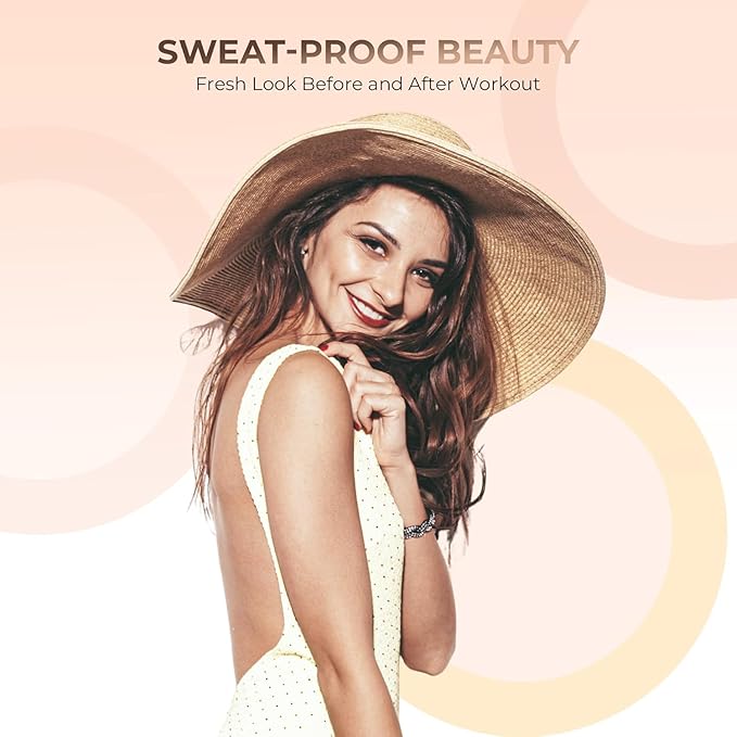 4pc Full Size Kit (Deep Tan) Mineral Makeup Matte Translucent Loose Foundation + Kabuki Brush + Concealer + Finishing Setting Powder + Bare Face Full Coverage SPF 30 All Skin Types Waterproof