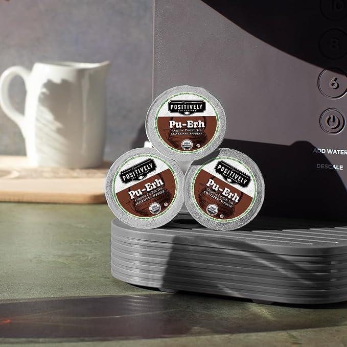 Organic Positively Tea Company, Pu-Erh Tea, K-Cup Compatible, 24 Pods