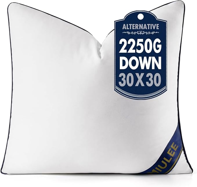MIULEE 30x30 Euro Pillow Insert, Premium Down Alternative Throw Pillow | Square Decorative Insert Stuffer for Sofa Couch
