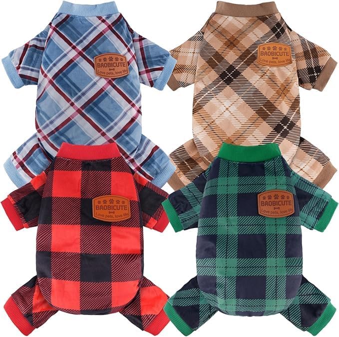 4 Pack Dog Pajamas Soft Lightweight Dog Recovery Suit Onesie Clothes for Small Medium Large Female Pet Boys Girls Dogs Cats