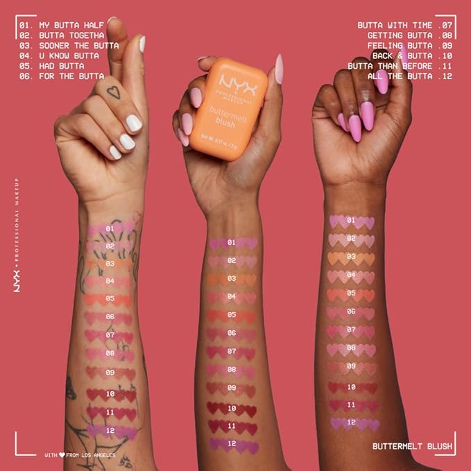 NYX PROFESSIONAL MAKEUP Buttermelt Powder Blush, Fade and Transfer-Resistant Blush, Up to 12HR Make Up Wear, Vegan Formula - Getting Butta