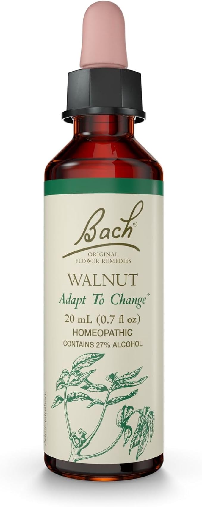 Bach Flower Remedies, Walnut - Adapt to Change - Natural Homeopathic Flower Essence for Emotional Balance - Vegan, Gluten Free, Sugar Free - 20mL Dropper