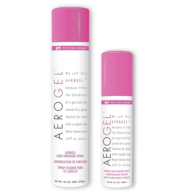 TRI Design Aerogel Hairspray - Strong Hold Hair Finishing Spray for Volumizing & Control, Flexible Styling for All Hair Types, Non-Sticky and Scented - For Women and Men - Pack of 2 (3 oz & 10.5 Oz)