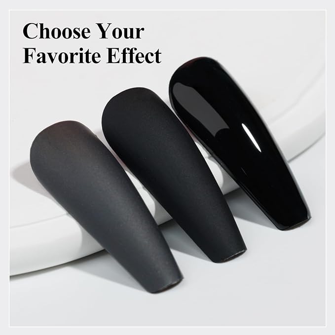 Black Matte Nail Polish, Air Quick Dry Nail Lacquer Matte Finish Effect, Nail Art Varnish Long Lasting & Fast Drying Velvet Nail Polish for Nail Art