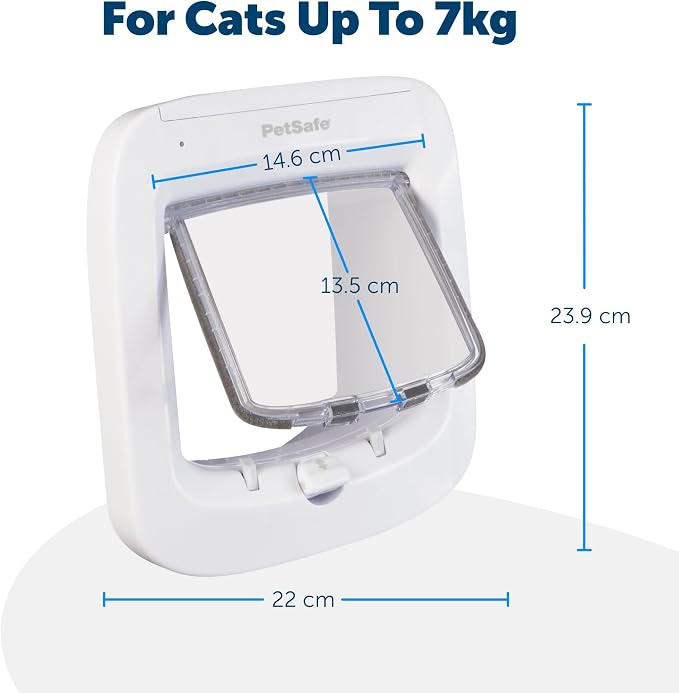 PetSafe Microchip Cat Door, Exterior or Interior Pet Door - Multi-User RFID Access Up to 40 Pets, 4-Way Locking, Weatherproof, DIY Easy Install, Hardware Kit; Privacy for Cat Litter Box or Pet Feeder