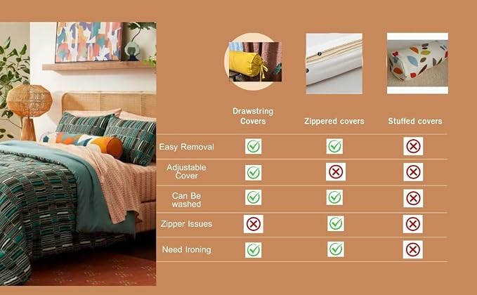 Cervical Neck Roll Pillow Cover with Cotton Bolster Pillowcases for Cylindrical Cushion and Drawstring Closure Round Neck Pillowcase 6" x 18" (15 x 45 cm), Wine