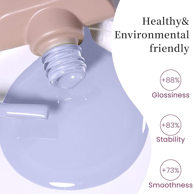 MAYCHAO 15ML Light Purple Gel Nail Polish 1Pc Lilac Purple Gel Polish Soak Off UV LED Nail Polish Nail Art Starter Manicure Salon DIY at Home, 0.5 OZ