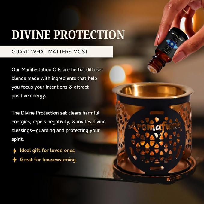 Ward Off Evil, Uncrossing, Blessings Herbal Oil Diffuser Blends by Aromafume | 3 x 10ml/0.33 fl oz| Aromatherapy Oils for Manifestation & Mindfulness | Non-Toxic, Vegan, Cruelty-Free