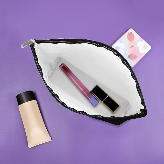 Sazuwu Yoga Themed Black Makeup Bag Funny Gifts for Yoga Instructor Women Teacher Training Cosmetic Bag Travel Pouch