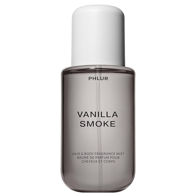 PHLUR Vanilla Smoke Body Mist, 8 Fl Oz - Hair and Body Perfume for Women, Woody Vanilla Perfume Body Spray with Bergamot, Cacao, Incense and Amber Fragrance