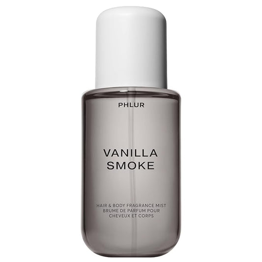 PHLUR Vanilla Smoke Body Mist, 8 Fl Oz - Hair and Body Perfume for Women, Woody Vanilla Perfume Body Spray with Bergamot, Cacao, Incense and Amber Fragrance