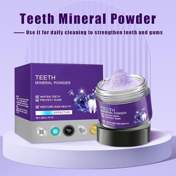 Teeth Restoration Mineral Powder, Teeth Whitening Mineral Powder 50g，Effective in StrengtheningTeeth and Gums, Fresh Breath (1 Bottle)