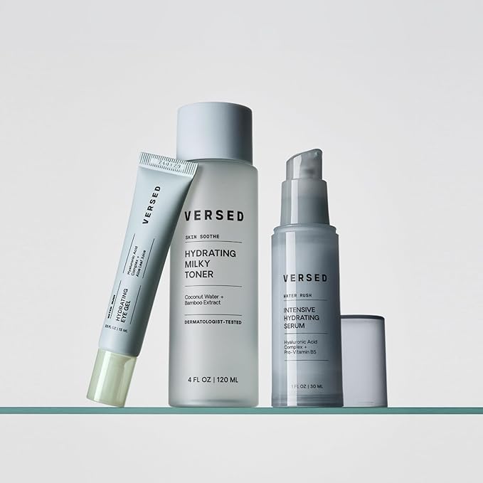 Versed Water Rush Hydrating Eye Gel - Under Eye Cream for Puffiness and Bags Under Eyes - Hyaluronic Acid Under Eye Brightener - Clinically Tested Gel-Cream Formula