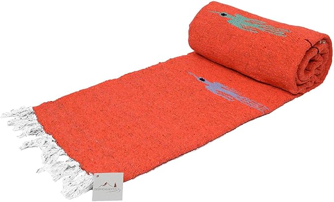 Open Road Goods Mexican Thunderbird Yoga Blanket, Handwoven Throw for Yoga, Meditation, and Home Décor – Versatile Blanket for Beach, Picnic, Camping, or Outdoor Use