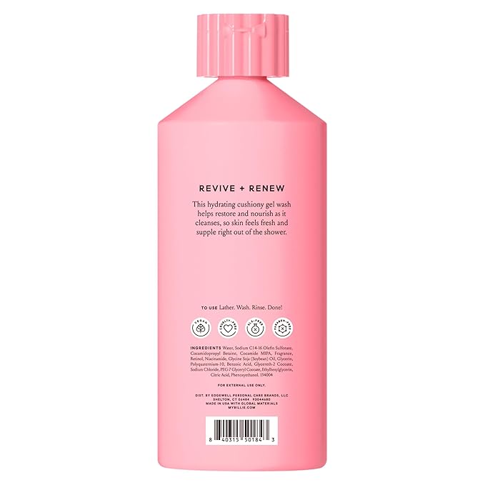 Billie Reviving and Renewing Women's Body Wash, 18 fl oz, Cotton Cloud Scent, Vegan, Cruelty Free
