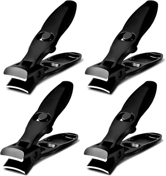 German Nail Clippers, Premium Stainless Steel Wide Jaw Anti Splash Design,Ultra Sharp Heavy Duty Clippers with Ergonomic Lever,Perfect for Men,Women, and Seniors(4 Pack)