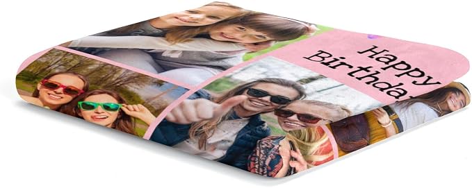 inkArts Custom Blanket with Photo, Customized Blanket, Personalized Photo Blankets, Custom Picture Blankets, Personalized Birthday Gifts for Women