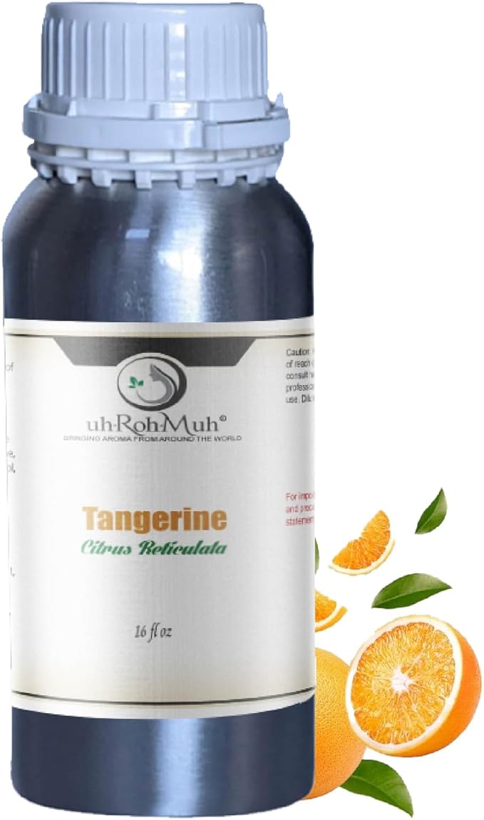 Tangerine Essential Oil, Citrus Reticulata, Cold Pressed Citrus Peel Oil, Sweet Citrus Aroma for Aromatherapy, Diffuser, Massage, Skin Care, Natural Fragrance Oil for Blends – Net Wt:0.5Kg/1.1 lb