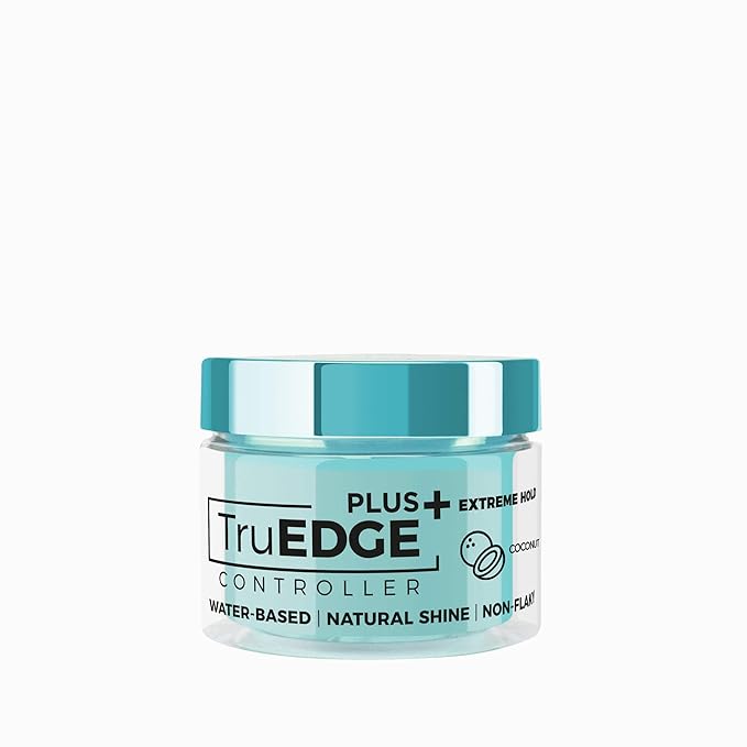 NICKA K NEW YORK Tyche TruEDGE Plus Controller – 100ml / 3.38 fl oz – Water-Based, Black Castor Oil & Hemp Seed Oil – Long-Lasting Hold, Non-Flaky, Natural Shine, 8 Fragrances (HETR19 Coconut)