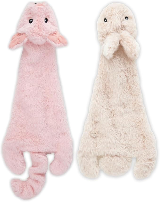 Best Pet Supplies 2-in-1 Stuffless Squeaky Dog Toy - Hare, Pig, Medium