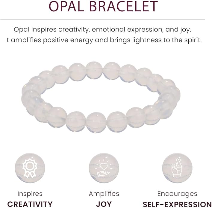 Crystal Vibe 8mm Beaded Bracelets For Women Men - Healing Crystal Bracelet - Adjustable Size