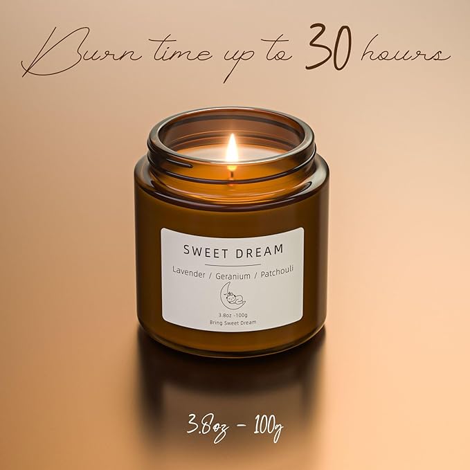 Birthday Gifts for Women, BOYUJK Sleep Candle Gifts for Women, Lavender Scented Candles Gift Set for Anxiety, Scented Candles Promotes Sleep and Relieves Stress, Relaxation Gift for Men