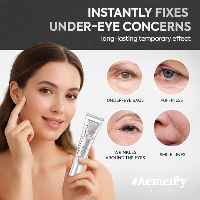 Instant Firm Temporary Eye Tightener: Advanced Tightening & Lifting Cream With Brush For Eye Bags, Wrinkles, Puffiness, Fine Lines – Lightweight, Easy Wear Formula, Gentle For All Skin Types. 1 Oz