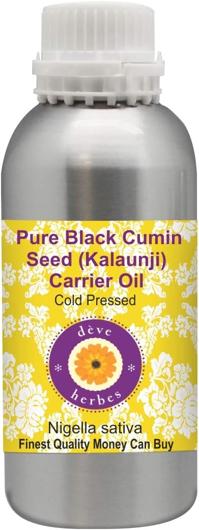 dève herbes Pure Black Cumin Seed (Kalaunji) Carrier Oil (Nigella Sativa) Cold Pressed 300ml (10 oz)