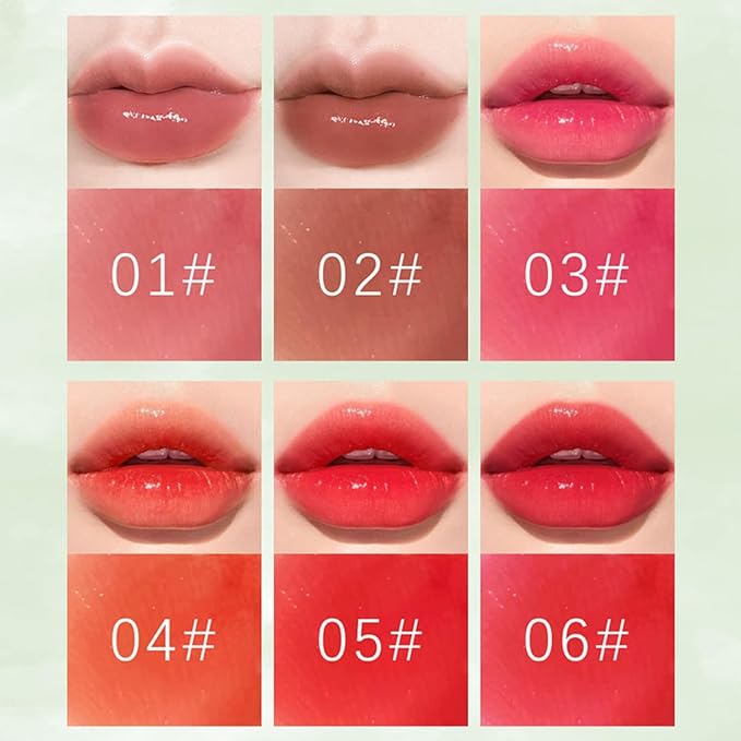 6 Colors Lip Tint Stain Set, Korean Lip Gloss, Mini Liquid Lipstick for Women, Lip Gloss Set, Lip Stain Long Lasting Waterproof, Non-Stick Cup, High Pigment, Cute Stuff, Lip Makeup