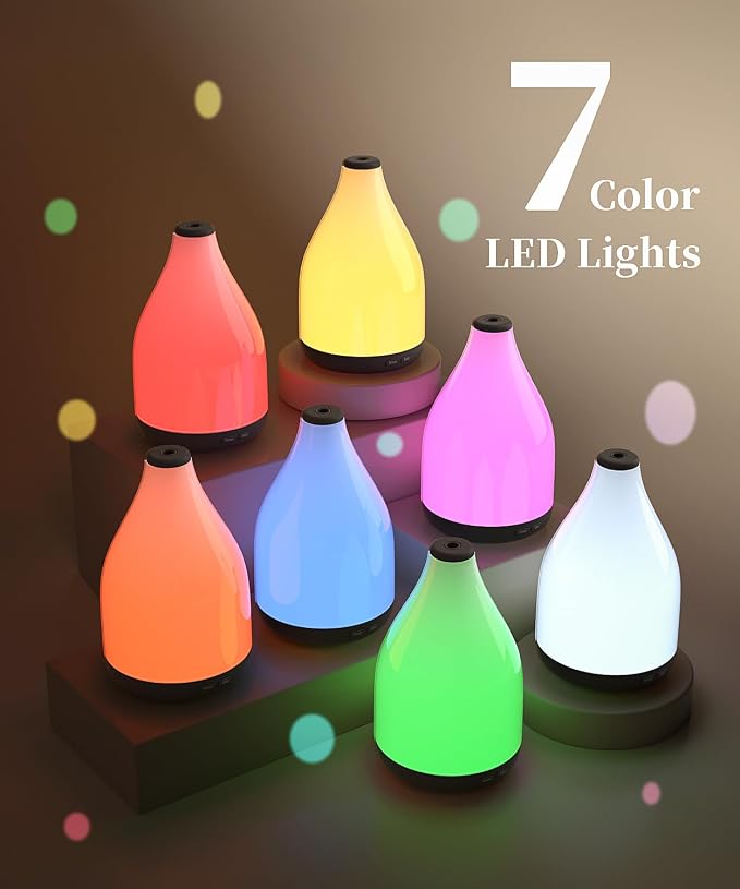 Modern Oil Diffuser for Essential Oils, Large Capacity 300ml Aroma Diffusers for Home Office Living Room, Ultrasonic Cool Mist 12H Fragrance, Meditation, Yoga, 1-3-6 Hours Timer Off, Black