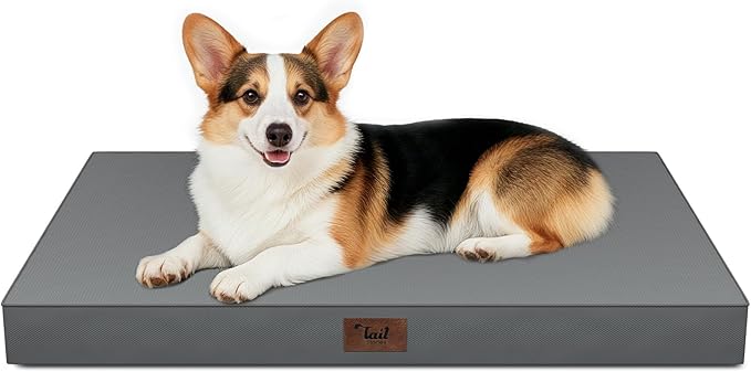 Outdoor Waterproof Orthopedic Dog Bed for Large Dogs | Egg Crate Foam for Joint Support, TPU Waterproof Layer, Machine Washable 1680D Oxford Cover, 36 x 27 Inch, Up to 65 lbs