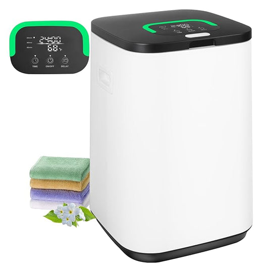 Towel Warmer for Bathroom, 23L Large Towel Warmers, Heated Towel Warmer Bucket with LED Display, 3 Heating Modes, 20/40/60 Min, Auto Shut Off, Child Lock, Black