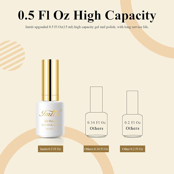 Imtiti Gel Nail Polish, 1 Pcs 0.5 Fl Oz Orange Yellow Gel Polish Soak Off LED U V Nail Gel Polish Neutral Gel Nail Polish DIY Nail Art Starter Manicure Salon Gel Nail Kit for Women Girls