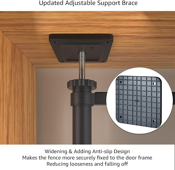 unipaws 86" High Extra Tall Cat Gate, Auto Closing and No Drilling, Black | Fit for 35"-51" Wide and 86"-98" Height Opening, Safety Gate for Doorway Hallway Stairs, Cat Dog Proof, Indoor Use