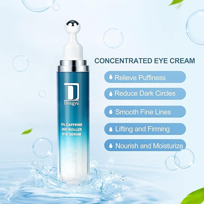 Caffeine Eye Cream for Dark Circles: Under Eye Cream Morning Skincare - Daily Eye Serum for Eyelids Puffiness (Formula Upgraded)