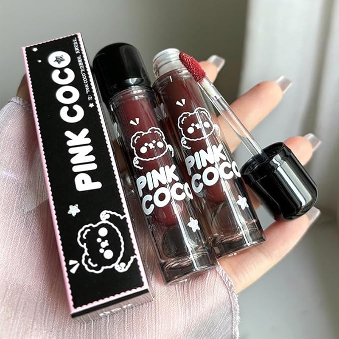 PINKCOCO Mirror Gloss Lip Lacquer Set, 2 Pack (2.4g Each) – Long-Lasting Non-Sticky Lip Gloss, High Shine Moisturizing Lip Tint, Nude & Bright Shades for Daily Makeup & Gift (04+05)