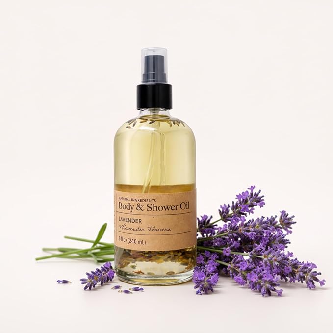 Olivia Care Body Oil Shower Oil Vegan & Natural | Hydrating & Moisturizing - Infused with VITAMIN E, K & Omega Fatty Acids - Refreshing Fragrance - Reduce Dry Skin (Lavender)