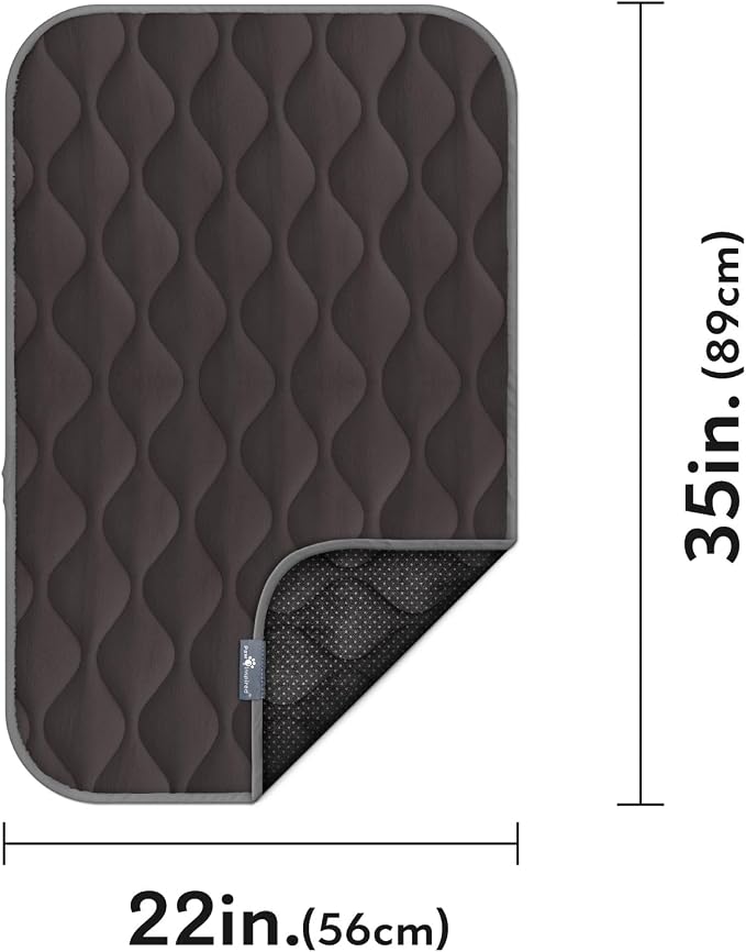 Paw Inspired Washable Padded Crate Mats for Dogs, Gray, 35x22 Inch | Fits 36-inch Kennels, Leakproof, Waterproof Bottom, Plush Dog Pad, Pet Bed