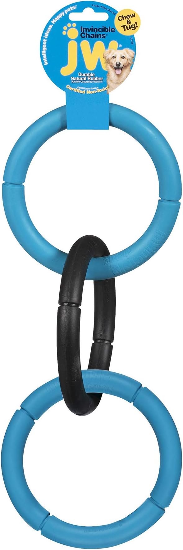 JW Pet Interactive Rubber Tug & Chew Toy Dog Toy, Large (Pack of 12)