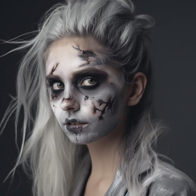 Face and Body Paint Grey(30gm)Non-Toxic High-Quality Paint for Children and Adults Halloween Makeup, Costumes, Festivals