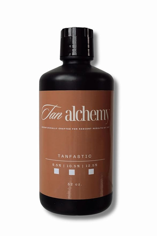 Tan Alchemy Tanfastic E Blend 8.5% Med Sunless Airbrush Spray Tanning Solution 64oz (2-32 oz)