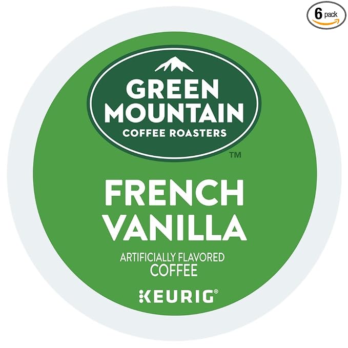 Green Mountain Coffee, French Vanilla, Single-Serve Keurig K-Cup Pods, Light Roast Coffee, 144 Count (6 Boxes of 24 Pods)