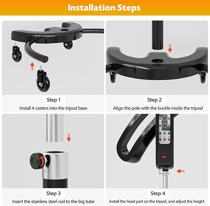 SyyBhb Professional Standing Hair Color Processor, Temperature & Angle Adjustable, 60-Minute Timing, Hair Dyeing/Perm Styling/Heating/Oil Treatment for Salon & Home Use